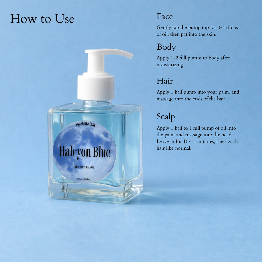 Halcyon Blue Tansy Oil - Face, Body & Hair - 200mL (6.76fl oz)